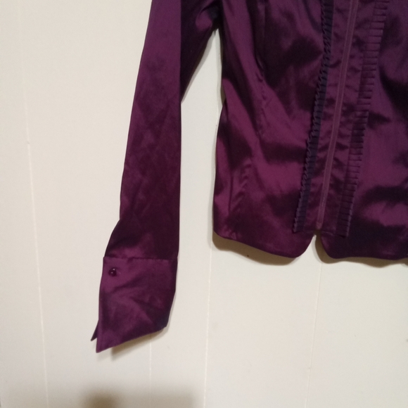 Samuel Dong Purple Satin Blouse - Picture 4 of 6